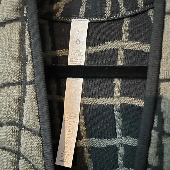 Lululemon Insulated jacquard cardigan - Army green green/black - Picture 3 of 6